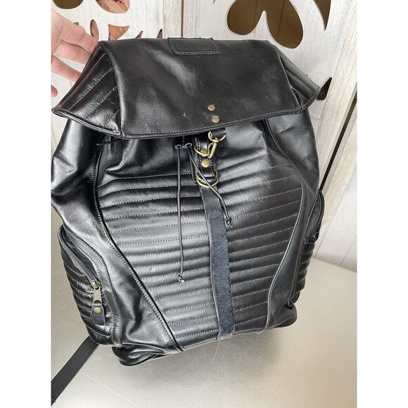 Looptworks Loopt Classics Limited Edition Black Recycled Leather Backpack Bag - Picture 2 of 11